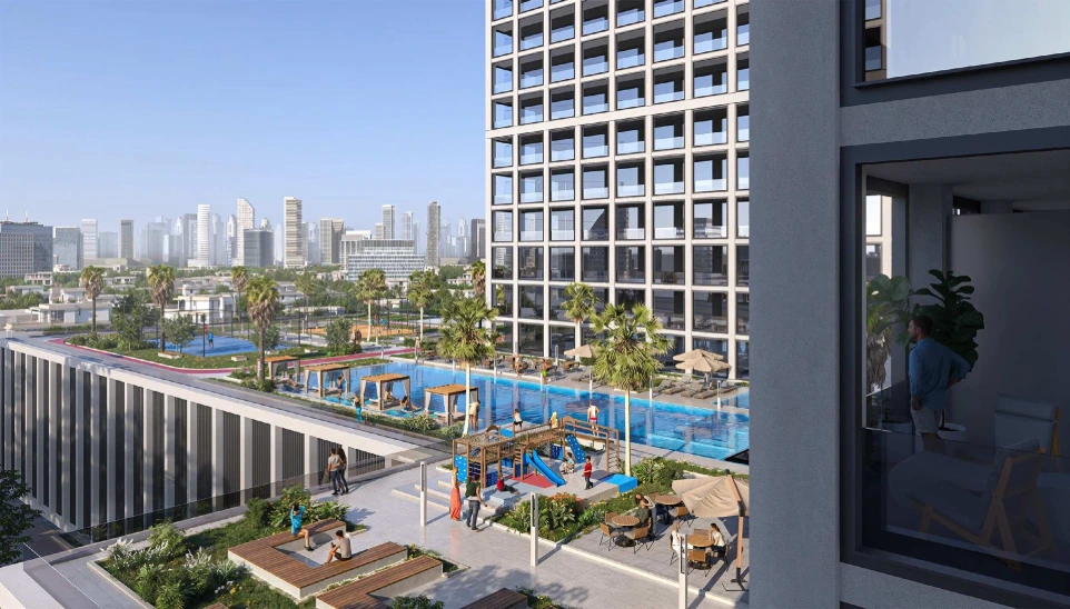 Binghatti Vintage pool area